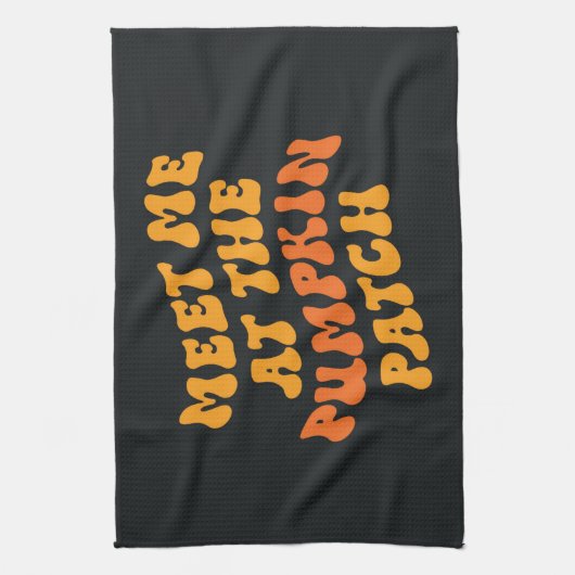 Treffen Sie mich am Pumpkin Patch Geschirrtuch (Vertikal)