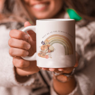 Treffen Sie mich am Pumpkin Patch   Herbst-Regenbo Tasse