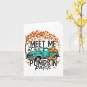 Treffen Sie mich am Pumpkin Patch Herbst Thanksgiv Karte (Gelbe Blume)