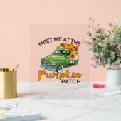 Treffen Sie mich am Pumpkin Patch Lieferwagen Fall Acrylschild (Hochzeit)