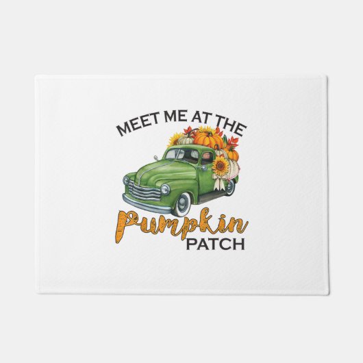 Treffen Sie mich am Pumpkin Patch Lieferwagen Fall Fußmatte (Vorderseite)