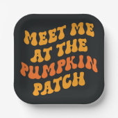 Treffen Sie mich am Pumpkin Patch Pappteller (Vorderseite)