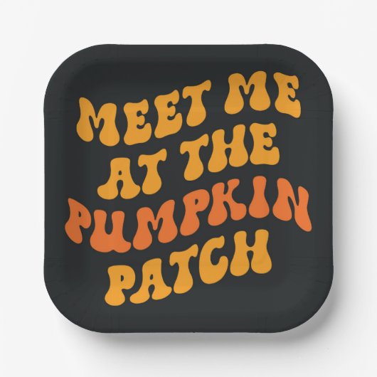 Treffen Sie mich am Pumpkin Patch Pappteller (Vorderseite)