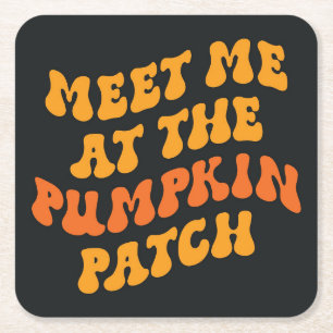 Treffen Sie mich am Pumpkin Patch Rechteckiger Pappuntersetzer