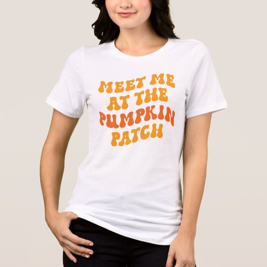 Treffen Sie mich am Pumpkin Patch Tri-Blend Shirt (Vorderseite)