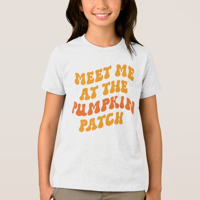 Treffen Sie mich am Pumpkin Patch Tri-Blend Shirt (Vorderseite)