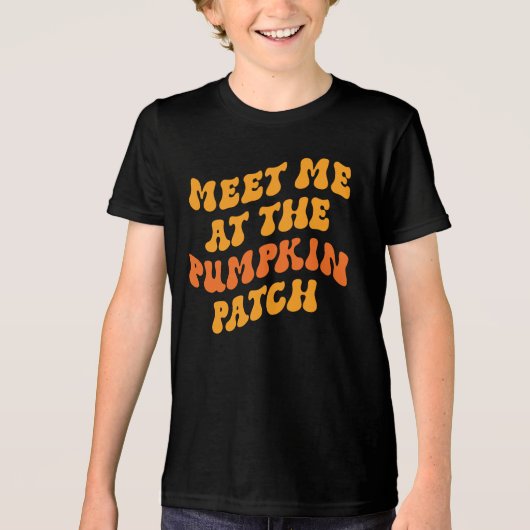 Treffen Sie mich am Pumpkin Patch Tri-Blend Shirt (Vorderseite)