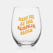 Treffen Sie mich am Pumpkin Patch Weinglas Ohne Stiel (Vorderseite)