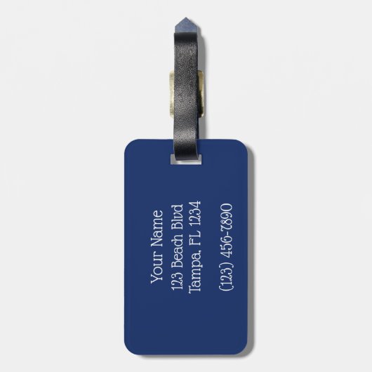 Treffen Sie mich am Strand Gepäckanhänger (Rückseite vertikal)