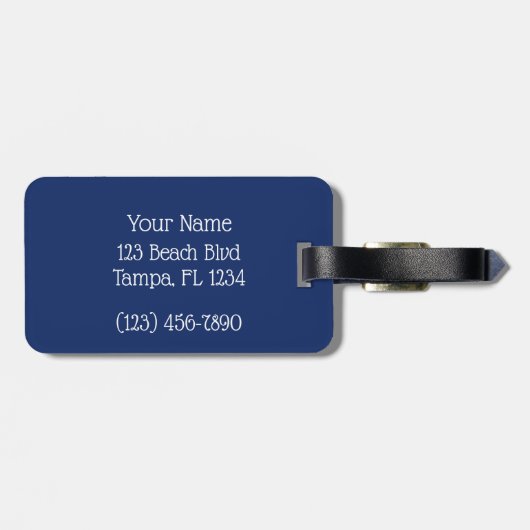 Treffen Sie mich am Strand Gepäckanhänger (Rückseite horizontal)