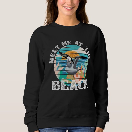 Treffen Sie mich am Strand Seagull Graphic Sweatshirt (Vorderseite)