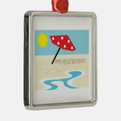 Treffen Sie mich am Strand Silbernes Ornament (Rechts)