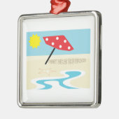 Treffen Sie mich am Strand Silbernes Ornament (Links)