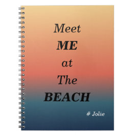 Treffen Sie mich am Strand Sommerstrand Sonnenaufg Notizblock
