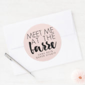 Treffen Sie mich an der Barre | Pink & Black Balle Runder Aufkleber (Umschlag)