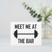 Treffen Sie mich auf dem Bar lustigen Zitat Postkarte (Stehend Vorderseite)