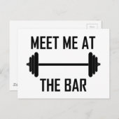 Treffen Sie mich auf dem Bar lustigen Zitat Postkarte (Vorne/Hinten)