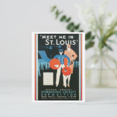 Treffen Sie mich auf der Ausstellung von St. Louis Postkarte (Stehend Vorderseite)