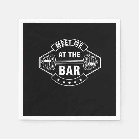 Treffen Sie mich auf der Bar Weighebigst Barbell B Serviette (Vorderseite)