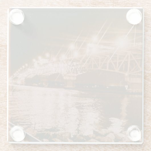 Treffen Sie mich auf der Glaskunst Glasuntersetzer (Rückseite)