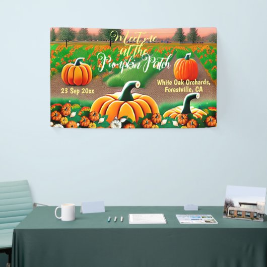 Treffen Sie mich auf Pumpkin Patch Herbstfarben Pu Banner (Messeveranstaltung)