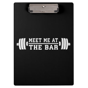 Treffen Sie mich im Bar - Barbell - Workout Klemmbrett