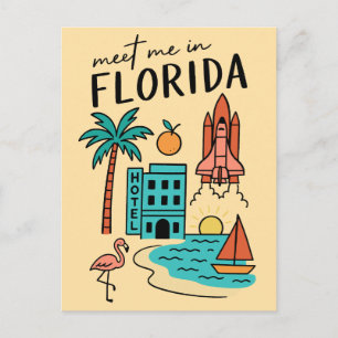 Treffen Sie mich im Florida-Strandurlaub Miami Fla Postkarte