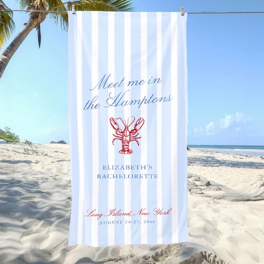 Treffen Sie mich im Hamptons Junggesellinnenabschi Strandtuch