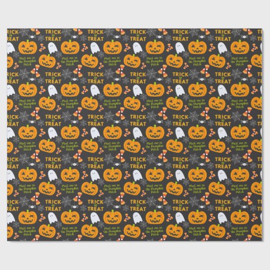 Treffen Sie mich im Pumpkin Patch Fun Halloween Geschenkpapier (Flach)