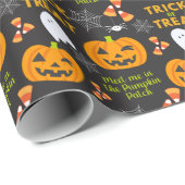 Treffen Sie mich im Pumpkin Patch Fun Halloween Geschenkpapier (Rolleneckpunkt)