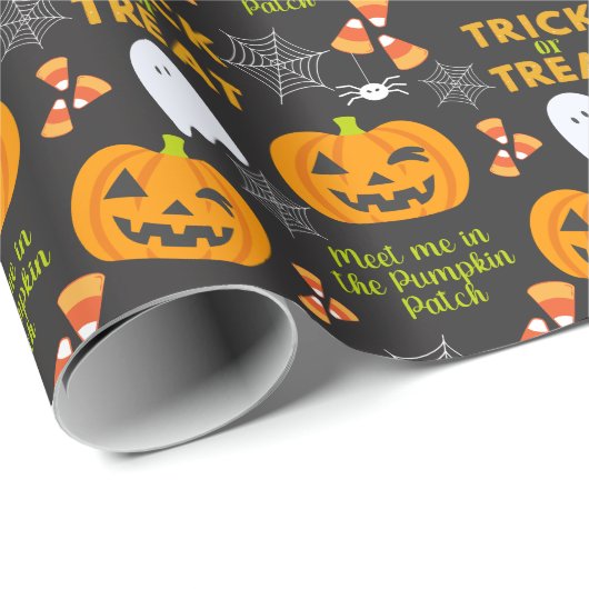Treffen Sie mich im Pumpkin Patch Fun Halloween Geschenkpapier (Rolleneckpunkt)