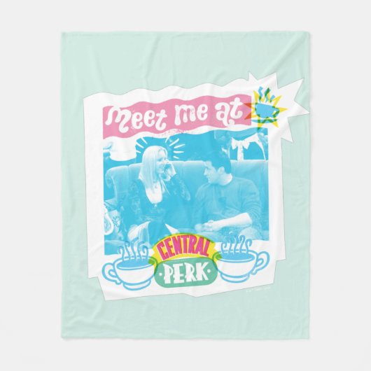 Treffen Sie mich im zentralen Perk Neon Graphic Fleecedecke (Vorderseite)