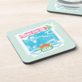 Treffen Sie mich im zentralen Perk Neon Graphic Getränkeuntersetzer (Linke Seite)