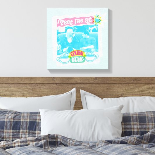 Treffen Sie mich im zentralen Perk Neon Graphic Leinwanddruck (Insitu (Schlafzimmer))
