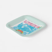 Treffen Sie mich im zentralen Perk Neon Graphic Pappteller (Gewinkelt)