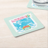 Treffen Sie mich im zentralen Perk Neon Graphic Rechteckiger Pappuntersetzer (angewinkelt)