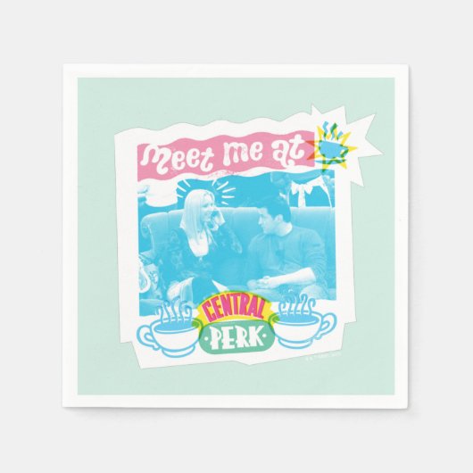 Treffen Sie mich im zentralen Perk Neon Graphic Serviette (Vorderseite)