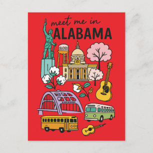 Treffen Sie mich in Alabama - Ikonische Landmarken Postkarte