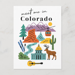 Treffen Sie mich in Colorado Wandern Natur Souveni Postkarte