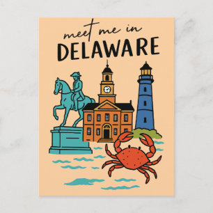 Treffen Sie mich in Delaware Dover Küsten Geschich Postkarte