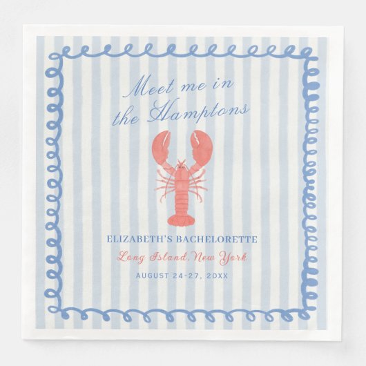 Treffen Sie mich in Hamptons Bachelorette Napkins Serviette (Vorderseite)