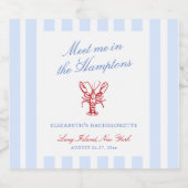 Treffen Sie mich in Hamptons Bachelorette Schaumweinetikett (Einzelnes Label)