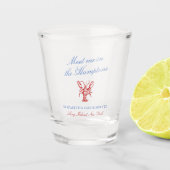 Treffen Sie mich in Hamptons Bachelorette Schnapsglas (Vorderseite)