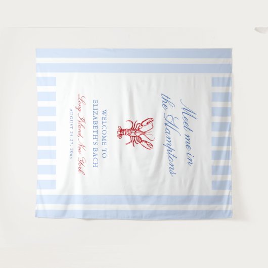 Treffen Sie mich in Hamptons Bachelorette Wandteppich (Vorderseite (Horizontal))