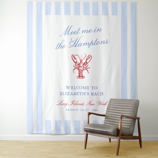 Treffen Sie mich in Hamptons Bachelorette Wandteppich (Beispiel)