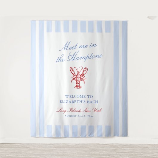Treffen Sie mich in Hamptons Bachelorette Wandteppich (Vorderseite)