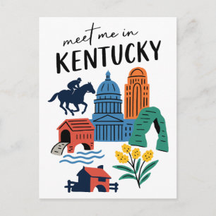 Treffen Sie mich in Kentucky Vintage Bluegrass-Sta Postkarte