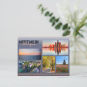 Treffen Sie mich in Michigan Postkarte (Stehend Vorderseite)