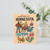 Treffen Sie mich in Minnesota Loon Moose Lumberjac Postkarte (Stehend Vorderseite)