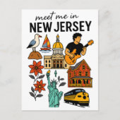 Treffen Sie mich in New Jersey Shore Sehenswürdigk Postkarte (Vorderseite)